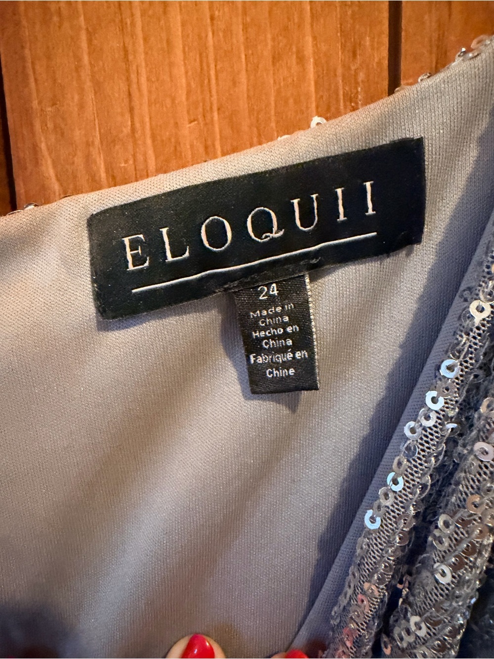 Eloquii Silver Sequin Draped Evening Dress - Picture 4 of 7